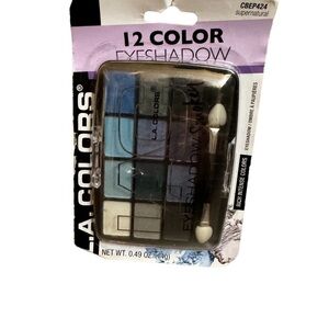 NEW! L.A. COLORS Eye shadow 12 color palette gift set unopened NWT Blues Grays